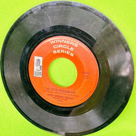 Harry Simeone Chorale Little Drummer Boy O Bambino Kapp 45 RPM Vintage Vinyl - Picture 4 of 10